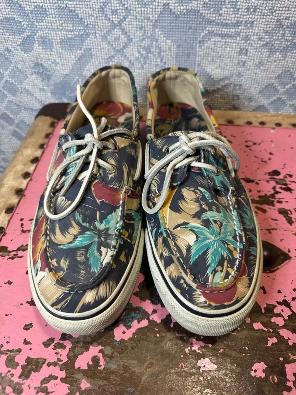 SPERRY TOP SIDER Men’s Tropical Print boat shoes sz 12 - Picture 2 of 7